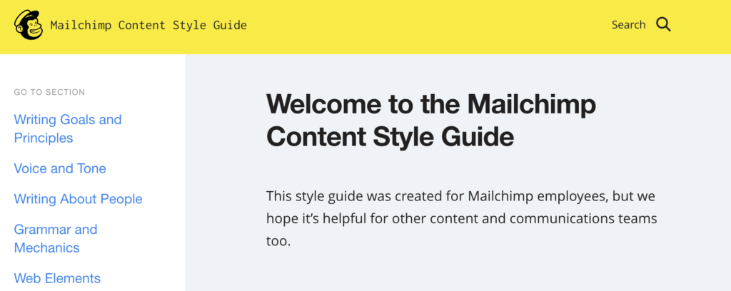 web content writing style guide