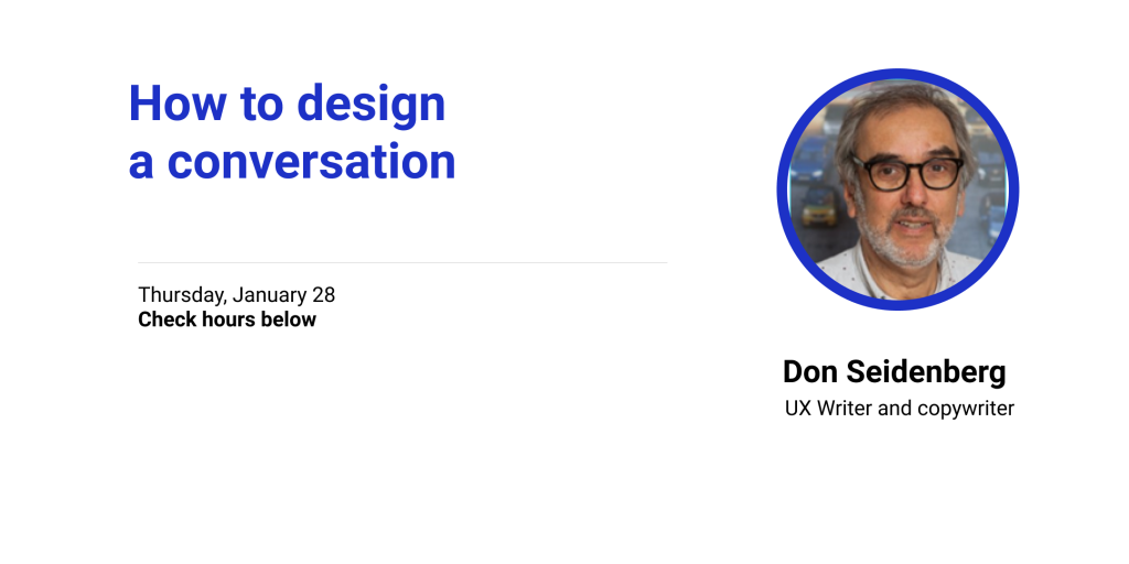 Online event: How to design a conversation withDon Seidenberg