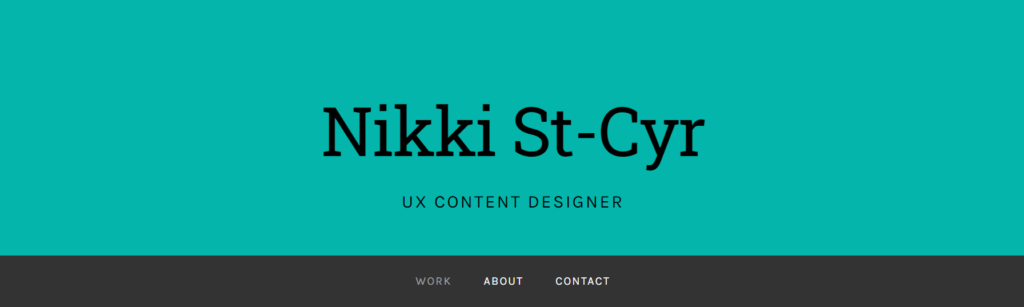 screenshot of nikki st cyr's portfolio