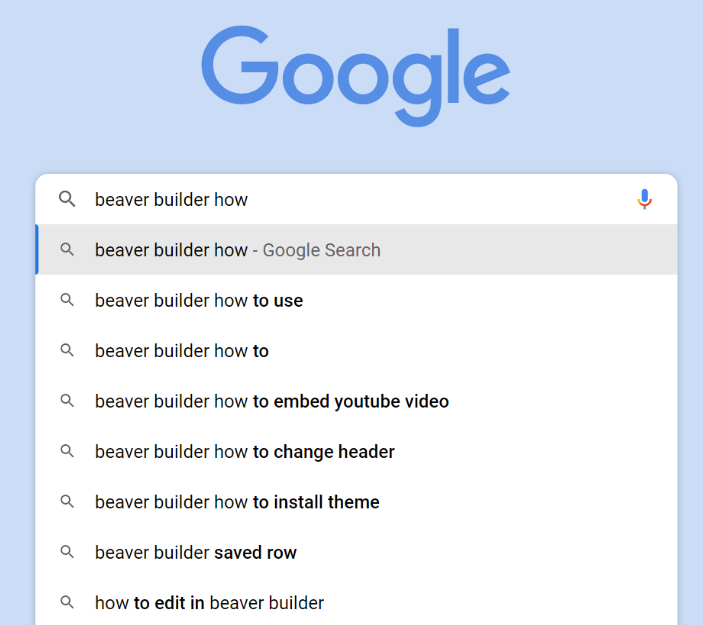 Google search results for "beaver builder how"